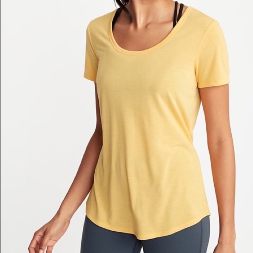 NWT Keyhole Back Yellow Exercise Top Old Navy